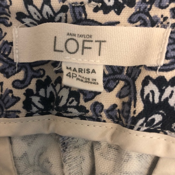 LOFT Blue Patterned Marisa Fit Riviera Dress Pants - Picture 4 of 5